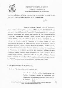 Prefeito faz denúncia contra presidente da Câmara de Vereadores de Goiana