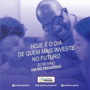 20 de Maio – Dia do Pedagogo.