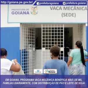 Em Goiana, programa Vaca Mecânica beneficia mais de Mil famílias, com distribuição de Pão e Leite de Soja.