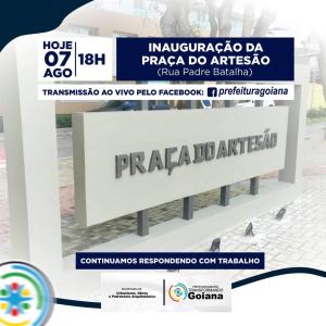 Inauguração da Praça do Artesão , hoje (07) às 18h. Acompanhe pela transmissão ao vivo pelo nosso Facebook.