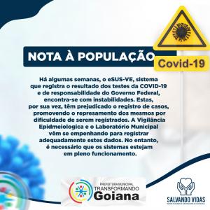 NOTA À POPULAÇÃO