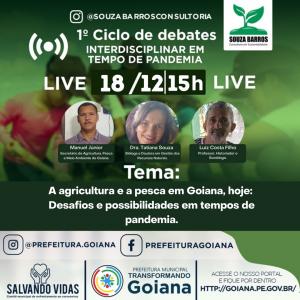 1º Ciclo de Debates Interdisciplinar em Tempo de Pandemia. Sexta-Feira (18) 15h